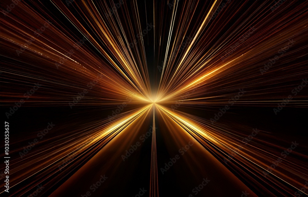Poster abstract image of light streaks radiating from a central point, creating a sense of motion and speed