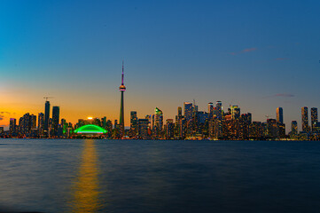 Toronto skyline at sunset from Toronto Islands