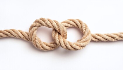 Obraz premium simple rope on white background with natural texture and versatile use