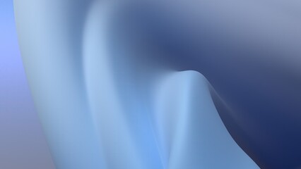 An elegant and modern 3D rendering of an abstract background featuring a matte twisted gentle curve with a blue and white gradient.