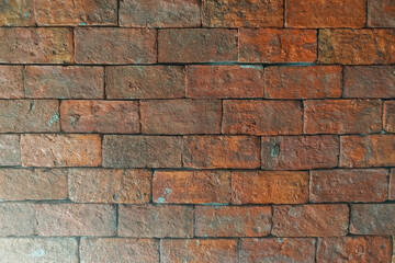 Old orange brick wall, rough surface