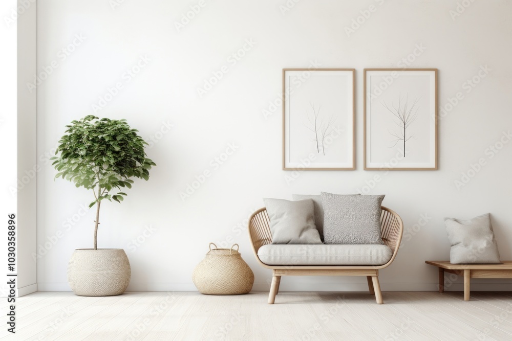 Canvas Prints Scandinavian living room.