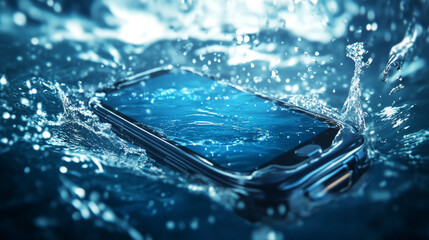 This vector graphic showcases a realistic close-up of a waterproof case designed for smartphones, specifically tailored for underwater shooting.