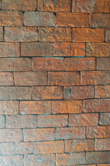 Old orange brick wall, rough surface