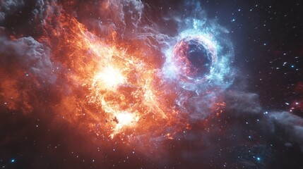 Obraz premium Cosmic Dance of Fire and Ice