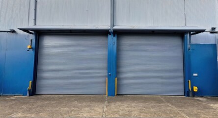 Roller door set against the backdrop of an expansive storage area.