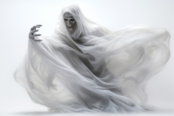 Fototapeta premium Ghost spirit drawing sketch white.
