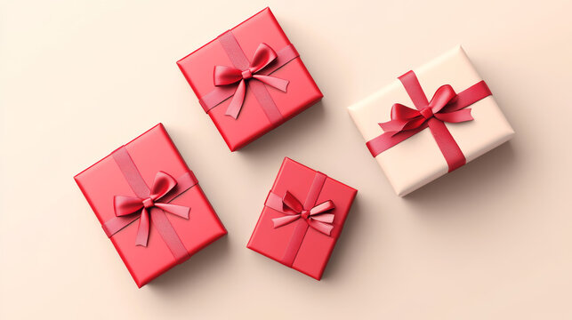 A set of gift cards and a gift box, viewed from the top in 3D. The collection includes loyalty and bonus cards, ideal for marketing promotions during holidays, birthdays, and special occasions. Perfec