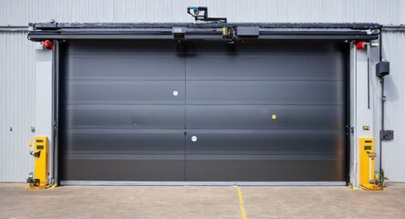 Roller door set against the backdrop of an expansive storage area.