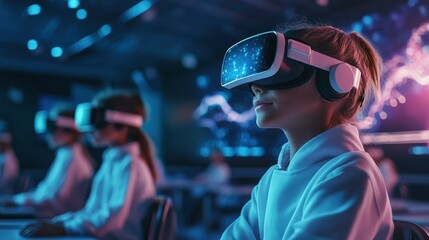 Futuristic classroom: children exploring virtual reality in education