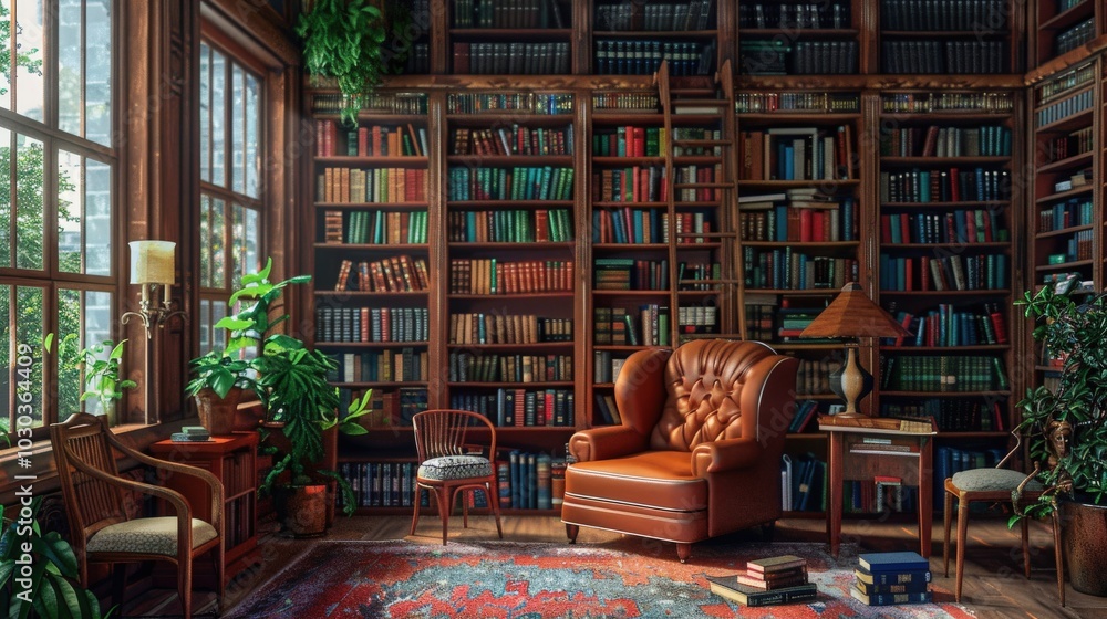 Poster a digital library interface, allowing patrons to access a vast collection of e-books and online reso