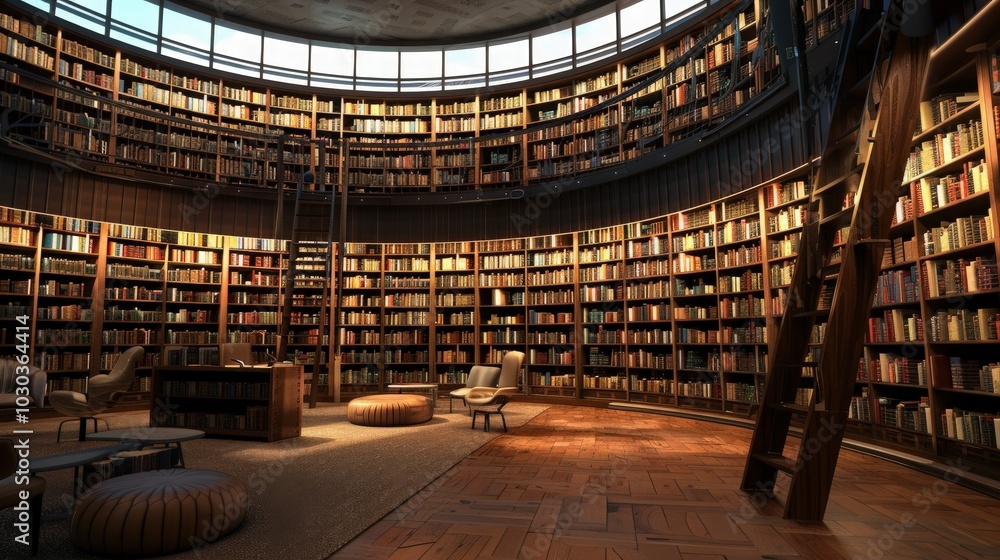Poster a digital library interface, allowing patrons to access a vast collection of e-books and online reso