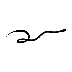Hand drawn curly swish icon vector illustration, paint brush design element of swash, swoosh underline swirl squiggle stroke illustration 