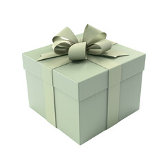 PNG gift box with a soft ribbon 3d icon, cartoon style minimal on transparent, isolate on white background