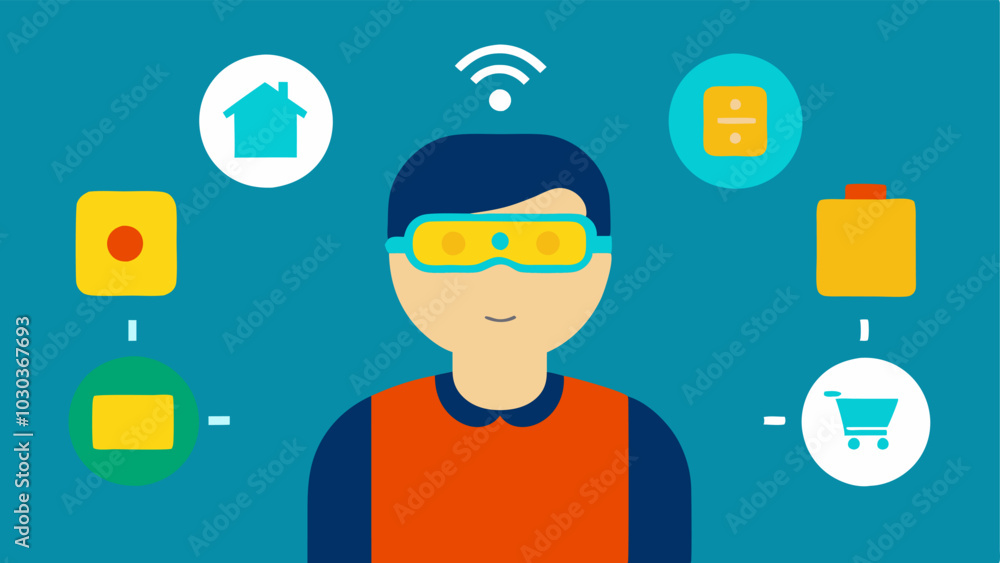 Leinwandbilder visual recognition aid an illustration of a blind or lowvision user receiving assistance from a wear