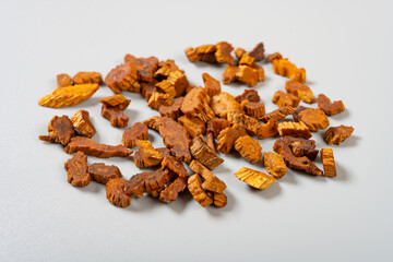 angle view herb MiBaiBu or Stemonae Radix or Japanese Stemona Root Stir-frying with Honey