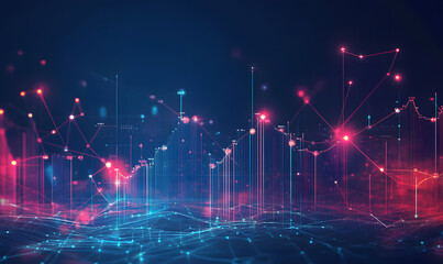 Futuristic Stock Market Chart with Glowing Data or Dynamic Financial Timeline for graphic background