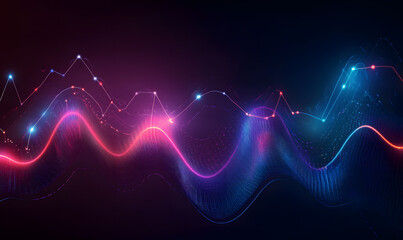 Futuristic Stock Market Chart with Glowing Data or Dynamic Financial Timeline for graphic background