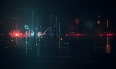 Futuristic Stock Market Chart with Glowing Data or Dynamic Financial Timeline for graphic background