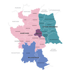 Delhi NCR map, Map of the National Capital Region, India