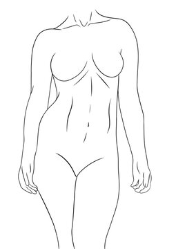 illustration d'une silhouette de femme nue, dessin ligne 