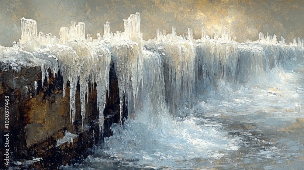 Wall mural Winter's Edge, Icicles