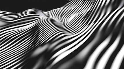 Dynamic black and white abstract wave design with flowing curves and smooth textures, offering a bold, modern visual effect, Perfect for creative projects, backgrounds, futuristic design elements