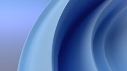 An elegant and modern 3D rendering of an abstract background featuring a matte twisted gentle curve in a gradient of blue and white, conveying a sense of luxury.