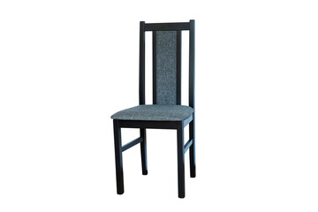 black wooden chair isolated on a white background, modern design