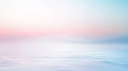 The sun rises over a snowy landscape, painting the sky with pastel colors. Enjoy the calm beauty of a colorful winter morning or evening outdoors