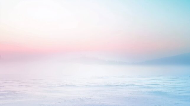 The sun rises over a snowy landscape, painting the sky with pastel colors. Enjoy the calm beauty of a colorful winter morning or evening outdoors