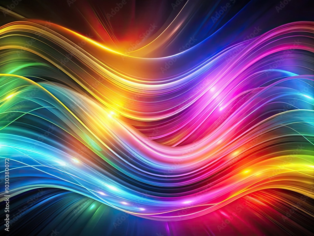 Aufkleber dynamic, vibrant light waves in multiple colors offer a striking background ideal for various design