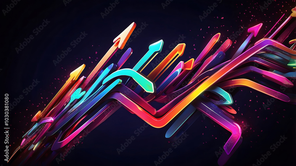 Aufkleber Abstract Vector Background with Dynamic Arrows Pointing in Various Directions