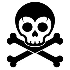 Skull And Crossbones Silhouette  vector illustration