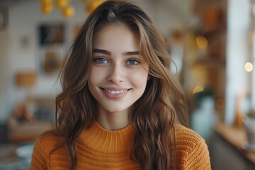 A close up of a person with long hair