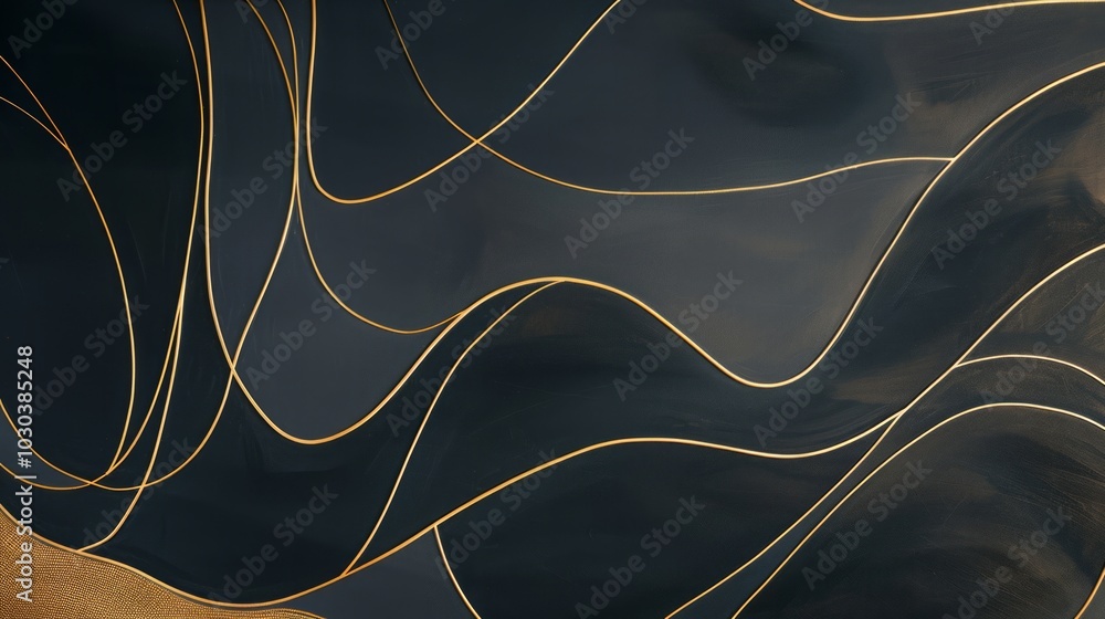 Aufkleber the shapes are outlined with thin, gold lines that add a sense of definition and elegance. abstract 