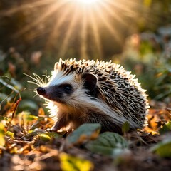Nature’s Curiosity: Hedgehog Under Morning Rays
