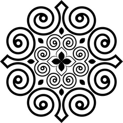 Fototapeta premium The spiral lines are designed in an ancient Hmong pattern similar to a shell pattern and combined with a modern design.
