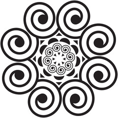 The spiral lines are designed in an ancient Hmong pattern similar to a shell pattern and combined with a modern design.