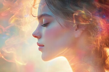 Dreamy Portrait of a Woman in Soft Light