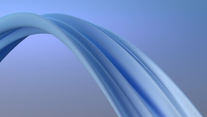 An abstract background featuring a modern beauty expressed through a matte twisted gentle curve in a gradient of blue and white, showcasing an elegant and modern 3D rendering.