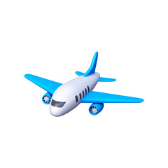 Travel and vacation symbol, 3d illustration of a passenger plane.
