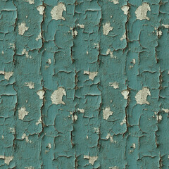 Weathered Green and Beige Peeling Paint Texture with Rustic Charm Seamless Pattern