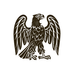 Obraz premium Vintage engraving woodcut eagle vector illustration art design