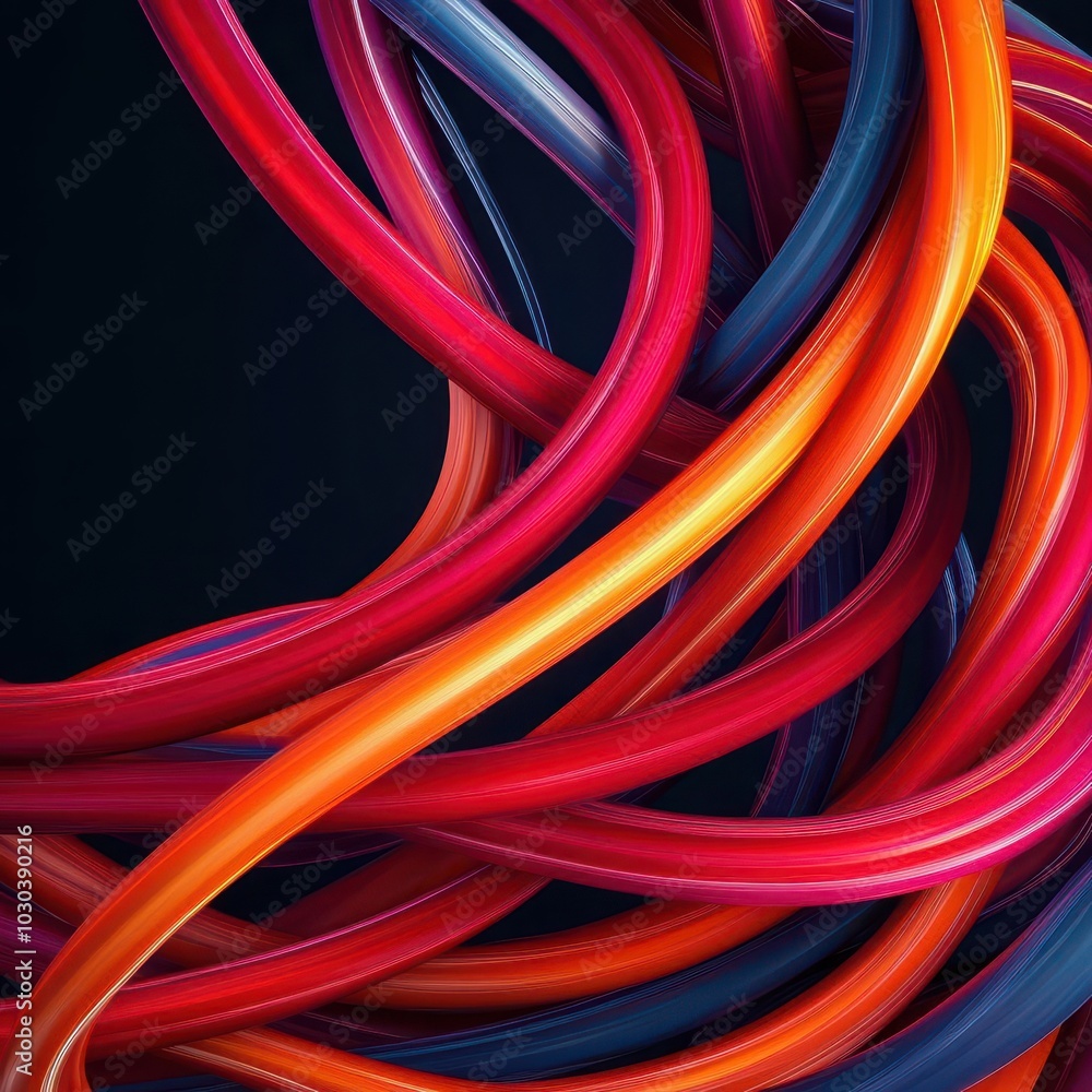 Poster vibrant, colorful swirls of intertwined lines create a dynamic and abstract visual effect against a 