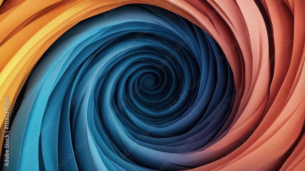 Poster a vibrant, swirling abstract design featuring a gradient of colors, creating a dynamic sense of moti