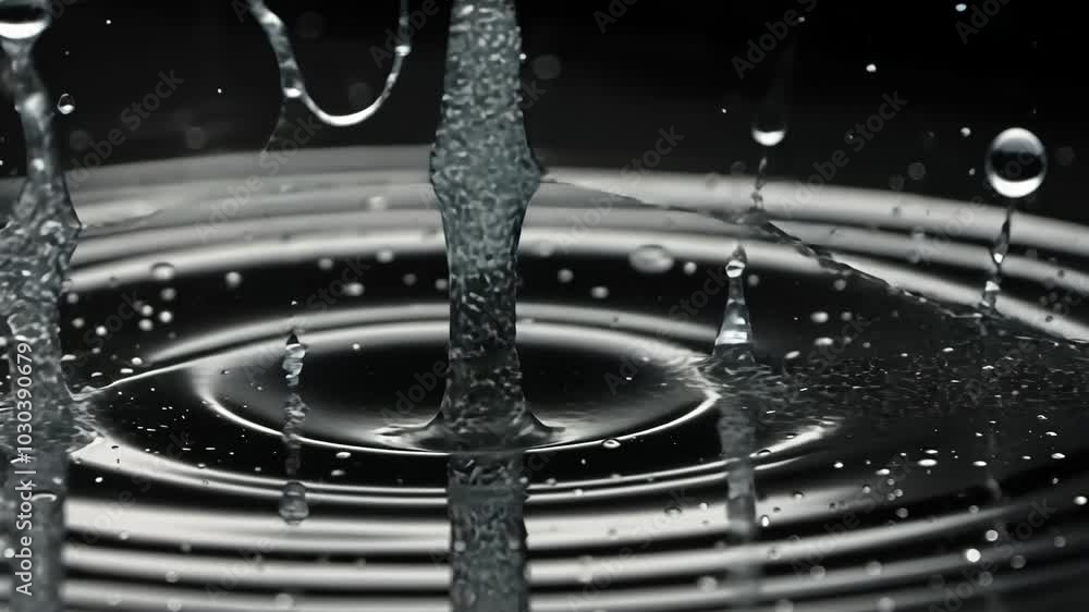 Poster a single drop of water creates a mesmerizing pattern of concentric ripples as it falls into a still 
