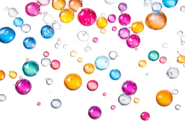 Colorful Bubbles Isolated on Transparent Background