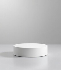 3D Render of White Round Podium for Displaying Products