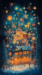 Obraz premium Festival of Lights, Christmas lights